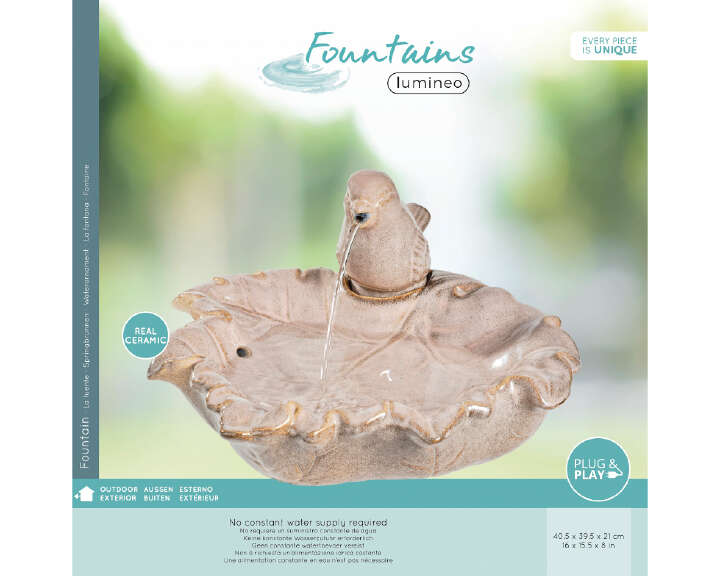 LUMINEO Springbrunnen Vogel